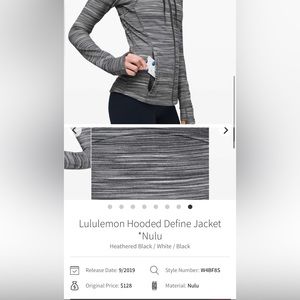 Lululemon Hooded define jacket size 8